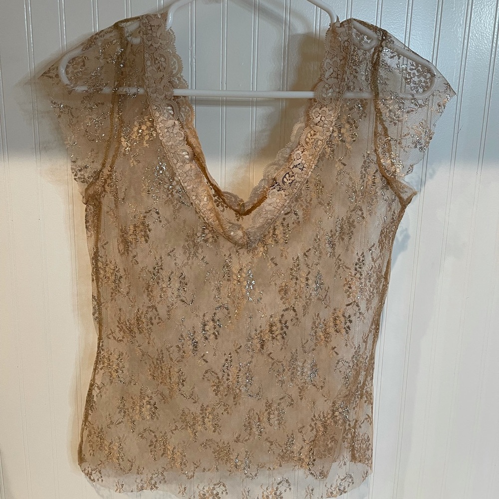 Gold sheer top